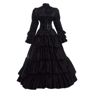 Victorian Romantic Rococo Dress Gothic Ball Gown Coquette Goth Women's Large